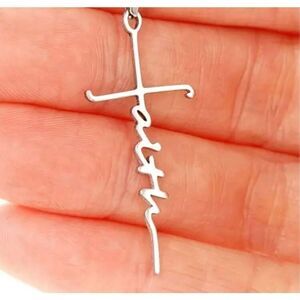 Faith Cross Necklace Symbol of Belief and Strength Ladies Zinc Alloy Necklace gi